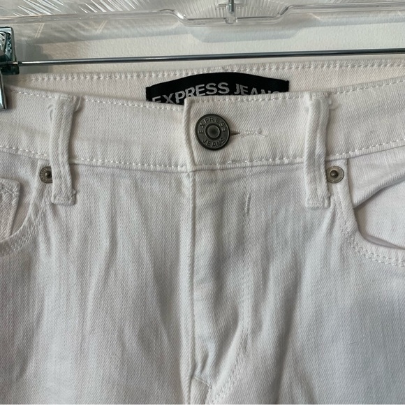 Express Jeans Denim Legging Women's Size 4 White Mid Rise 5-Pocket - Picture 9 of 9